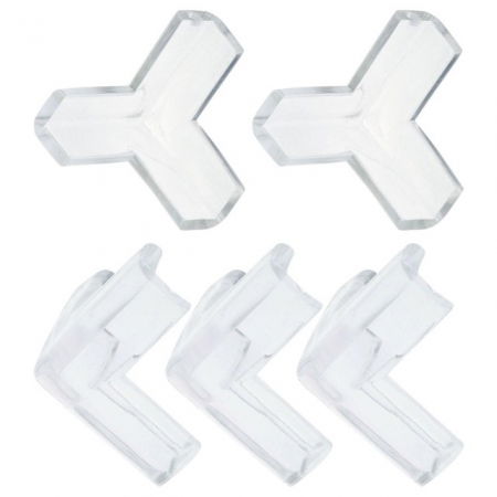 Set 8 mini protectii colturi, tridimensionale silicon transparent, 2.4x0.8x0.3 cm [3]