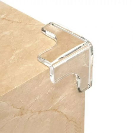 Protectie colturi mobila copii - Set 8 mini protectii colturi, tridimensionale silicon transparent, 2.4x0.8x0.3 cm