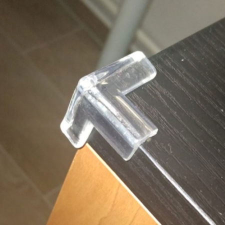 Set 8 mini protectii colturi, tridimensionale silicon transparent, 2.4x0.8x0.3 cm [9]