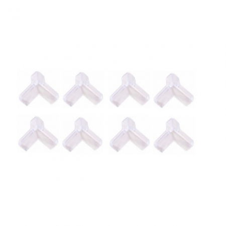 Set 8 mini protectii colturi, tridimensionale silicon transparent, 2.4x0.8x0.3 cm [6]