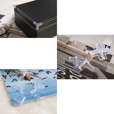 Set 8 mini protectii colturi, tridimensionale silicon transparent, 2.4x0.8x0.3 cm [8]