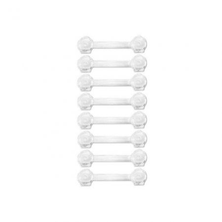 Set 8 sigurante flexibile cu incuietoare dubla, silicon transparent, 15.5x3.5x1 cm [10]