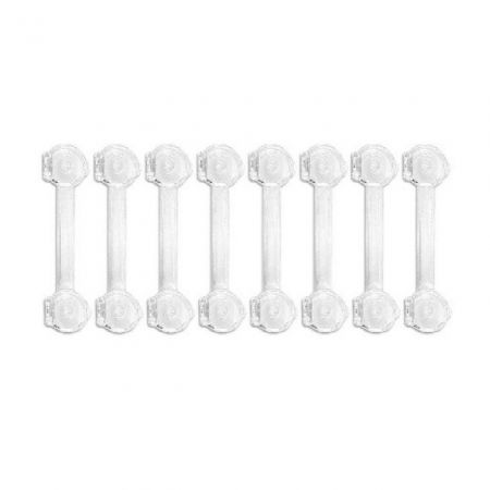 Set 8 sigurante flexibile cu incuietoare dubla, silicon transparent, 15.5x3.5x1 cm [5]