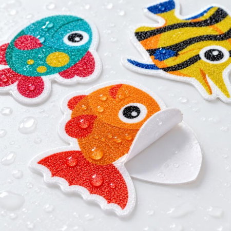 Set 9 autocolante antialunecare pentru cada, stickere lumea marina, PEVA [6]