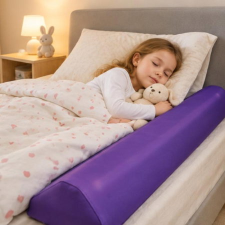 Aparatori laterale patut bebe - Set bumpere gonflabile protectie pat copii, Empria, 2 bucati, portabile, 120x20x15 cm
