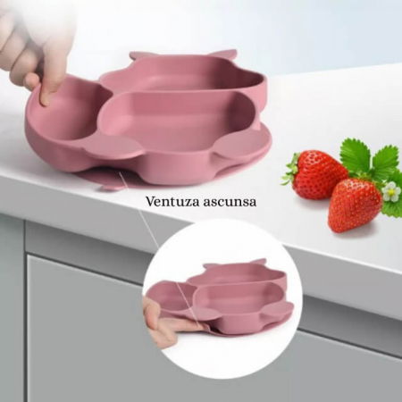 Set complet din silicon fara alergeni pentru diversificare bebe, Empria, Veverita, Diverse culori [4]
