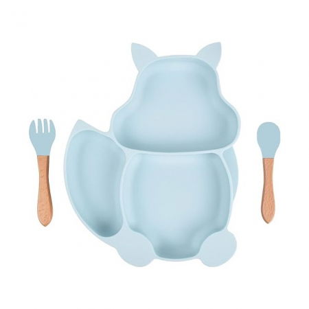 Set complet din silicon fara alergeni pentru diversificare bebe, Empria, Veverita, Diverse culori [2]