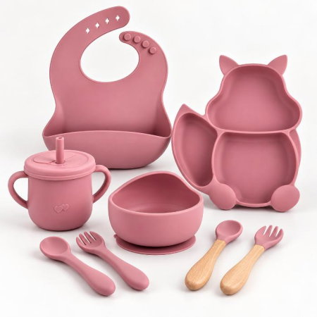 Set complet din silicon fara alergeni pentru diversificare bebe, Empria, Veverita, Diverse culori [9]