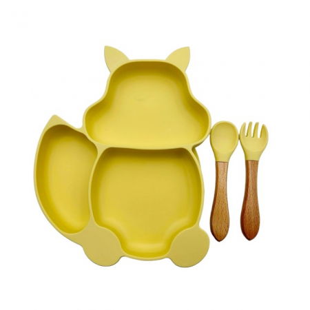 Set complet din silicon fara alergeni pentru diversificare bebe, Empria, Veverita, Diverse culori [6]