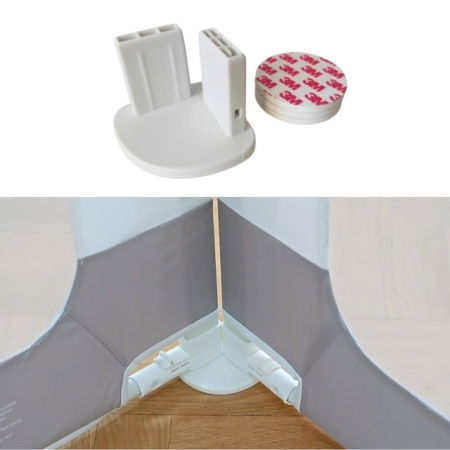 Bariere protectie pentru pat - Set conectori pentru PACHET 4 Bariere Protectie Pat Transformabile in Tarc de joaca