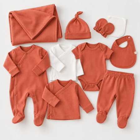 Set de 10 piese pentru nou nascut - 100% bumbac organic - Scortisoara, BabyCosy [4]