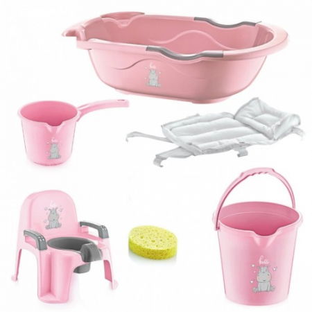Baia bebelusului - Set de baie cu 6 piese Bebe Lux BabyJem, Diverse culori