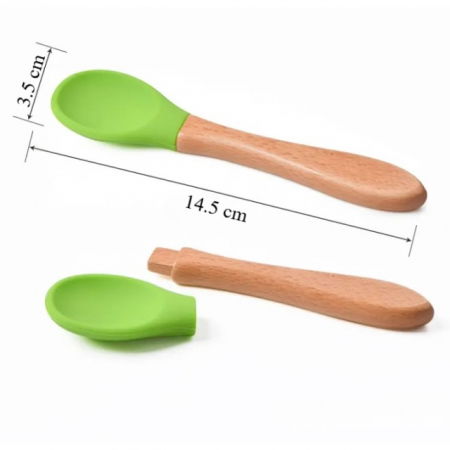 Set diversificare bebelusi, 4 piese, silicon BPA free, Empria, Verde [2]