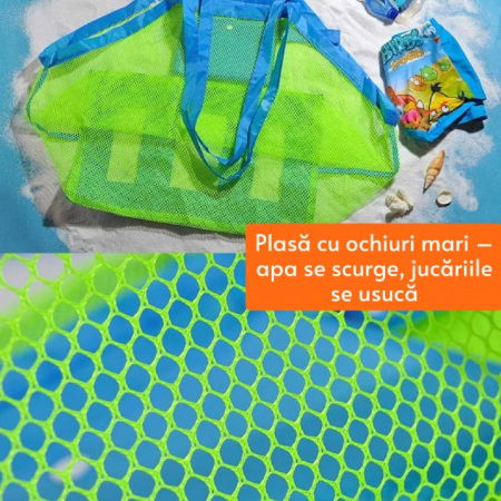 Set doua genti de plaja, din plasa, pentru parinte si copil [5]