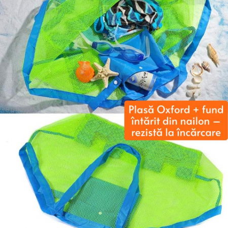 Set doua genti de plaja, din plasa, pentru parinte si copil [7]