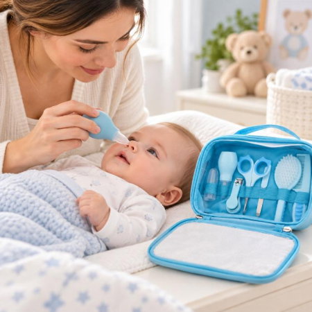 Set ingrijire copii cu 7 piese BabyJem, Bleu [3]