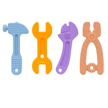 Set jucarii dentitie, silicon, pentru bebe, trusa scule, 4 piese, Empria [4]