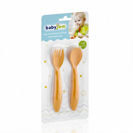 Diversificare bebelusi - Set lingurita si furculita diversificare bebelusi BabyJem, Diverse culori