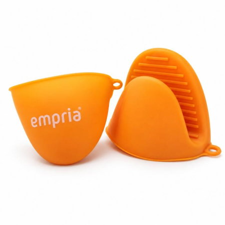 Protectii casa - Set manusi protectie cuptor si aragaz, Empria, Silicon, 2 bucati, Portocaliu