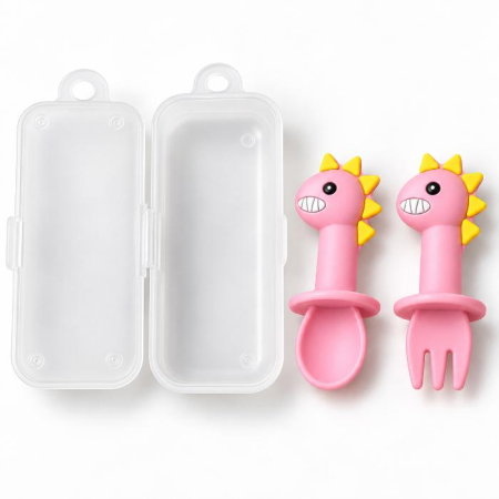 Set mini tacamuri diversificare bebelusi, silicon alimentar, cu cutie depozitare, flexibile, Dino, Empria [2]
