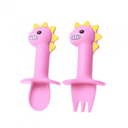 Set mini tacamuri diversificare bebelusi, silicon alimentar, cu cutie depozitare, flexibile, Dino, Empria [2]
