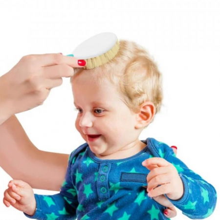 Set pieptan si perie din peri naturali BabyJem, Diverse culori [2]