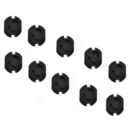 Set protectie priza copii, 10 bucati cu adeziv, Empria, Negru [5]