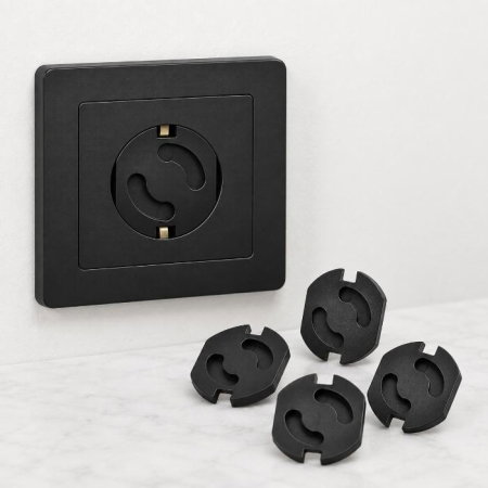 Set protectie priza copii, 10 bucati cu adeziv, Empria, Negru [6]