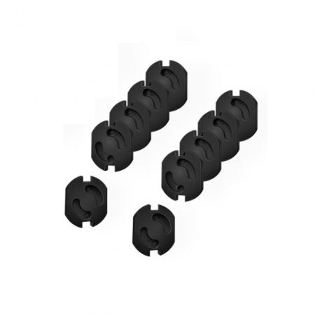 Protectii utile - Set protectie priza copii, 10 bucati cu adeziv, Empria, Negru