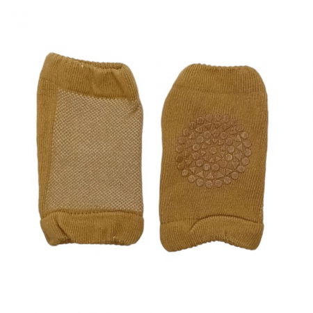 Set protectii anti-alunecare bebe, genunchiere si sosete, Maro [9]