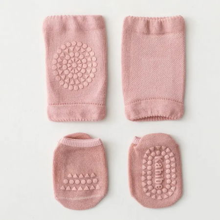 Set protectii anti-alunecare bebe, genunchiere si sosete, Diverse culori [4]