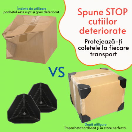Protectii utile - Set protectii de colt pentru cutii de carton, expedieri sigure, Empria, 50 bucati, 5.4x5.4x5.4x0.1 cm
