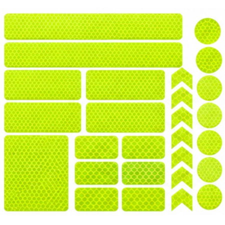 Set stickere reflectorizante, 42 bucati, fosforescente, siguranta pentru copii si adulti pe bicicleta, trotineta, carucioare, role [3]