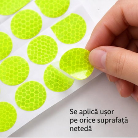 Set stickere reflectorizante, 42 bucati, fosforescente, siguranta pentru copii si adulti pe bicicleta, trotineta, carucioare, role [7]