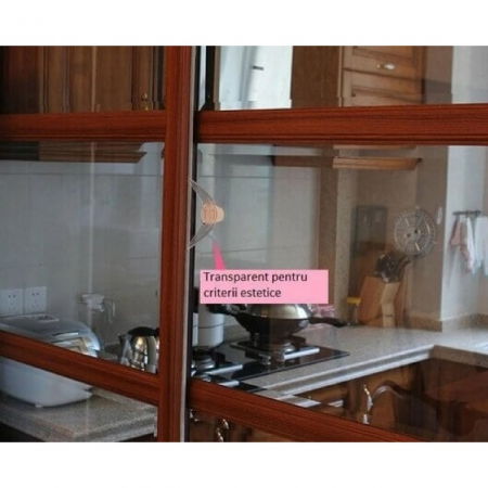 Siguranta fluture blocator usi si geamuri glisante, 17 x 6 x 0.5 cm, Transparent [8]