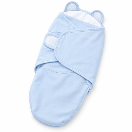 Sistem de infasare din bumbac 0-3 luni BabyJem Swaddle, Bleu [2]