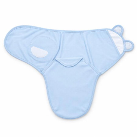Sistem de infasare din bumbac 0-3 luni BabyJem Swaddle, Bleu [4]
