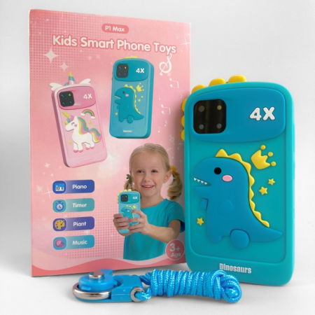 Smartphone copii jucarie educativa video foto 32gb TF card rezolutie 480*800 display 10cm, Bleu [38]