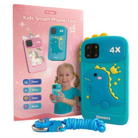 Smartphone copii jucarie educativa video foto 32gb TF card rezolutie 480*800 display 10cm, Bleu [12]