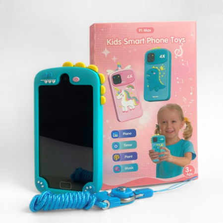 Smartphone copii jucarie educativa video foto 32gb TF card rezolutie 480*800 display 10cm, Bleu [24]
