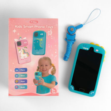 Smartphone copii jucarie educativa video foto 32gb TF card rezolutie 480*800 display 10cm, Bleu [19]