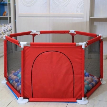 Spatiu de joaca tarc bebe, hexagonal, Empria, Rosu [9]