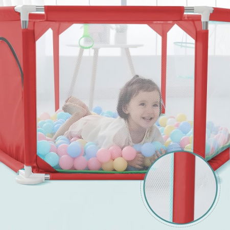 Tarcuri copii / bebelusi - Spatiu de joaca tarc bebe, hexagonal, Empria, Rosu