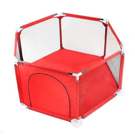 Spatiu de joaca tarc bebe, hexagonal, Empria, Rosu [4]