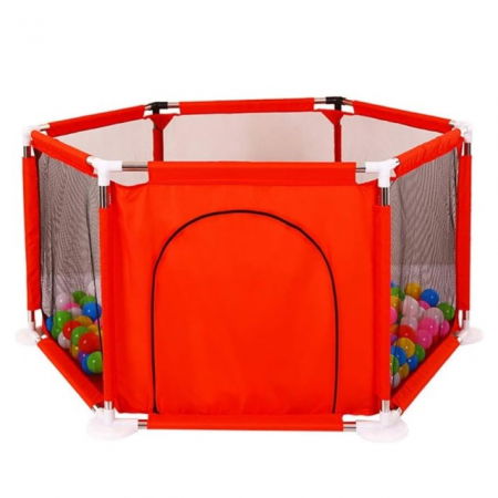 Spatiu de joaca tarc bebe, hexagonal, Empria, Rosu [5]
