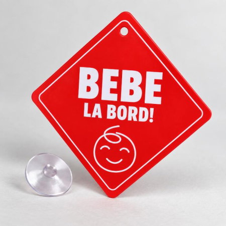 Sticker decorativ, Auto, Baby On Board, Empria, Rosu, 12.5 x 12.5 cm [3]