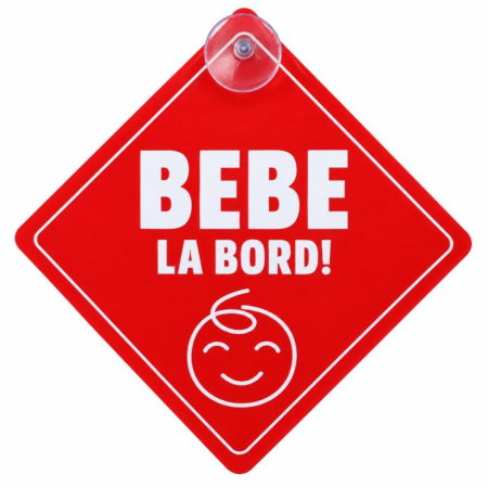 Produse Sub 50 Lei - Sticker decorativ, Auto, Baby On Board, Empria, Rosu, 12.5 x 12.5 cm