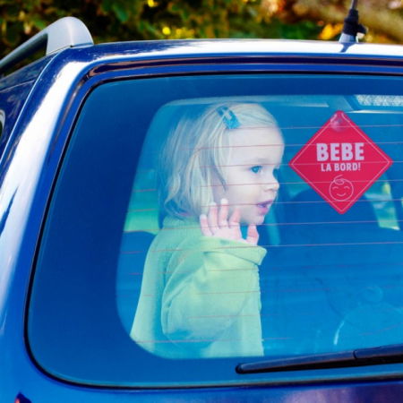 Sticker decorativ, Auto, Baby On Board, Empria, Rosu, 12.5 x 12.5 cm [2]