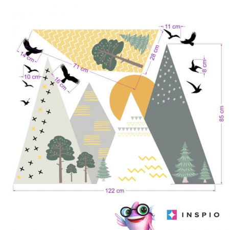 Stickere decorative - Sticker perete - Dealuri cu apus