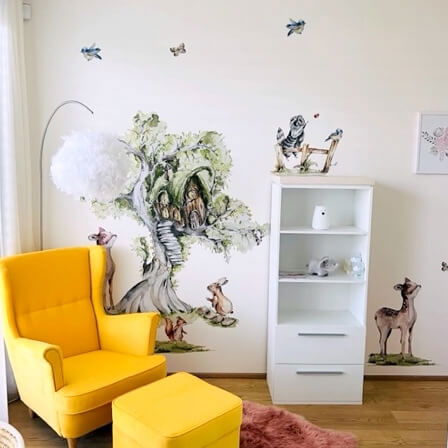 Stickere decorative - Sticker perete Padure - Casa in Varful Copacilor
